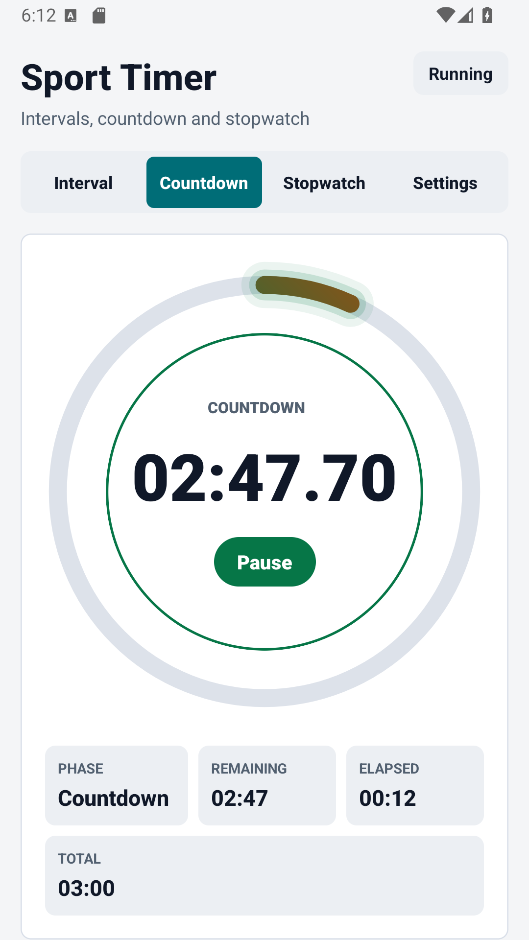 Sport-Timer-Countdown-Bildschirm